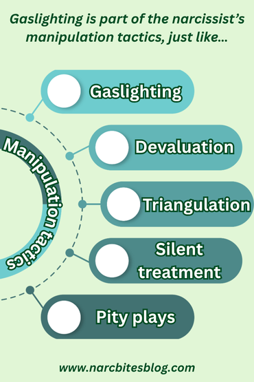 Narcissistic manipulation tactics infographic