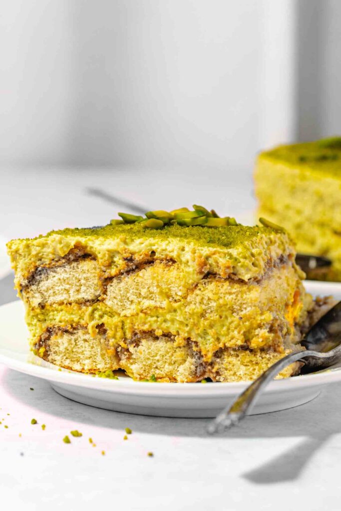 Creamy Pistachio Tiramisu (No Egg)