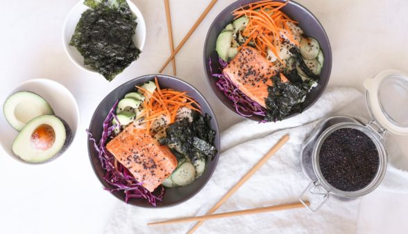 Deconstructed Salmon Sushi Bowls Recipe
