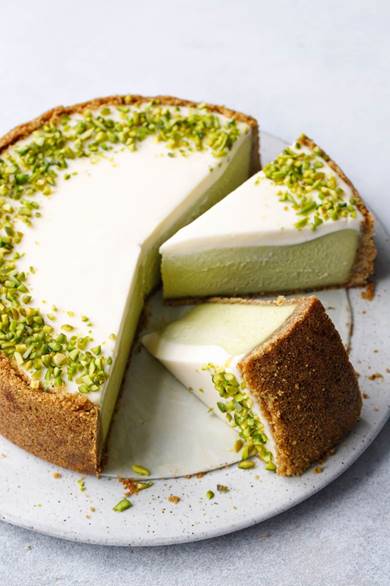 Pistachio Sour Cream Cheesecake 