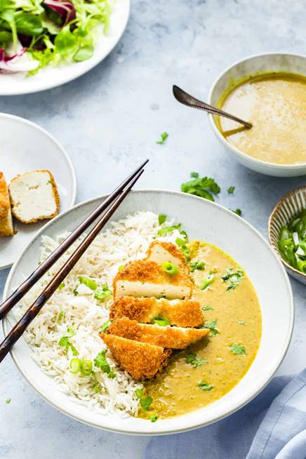 Vegan Huggs' Golden Tofu Katsu Curry