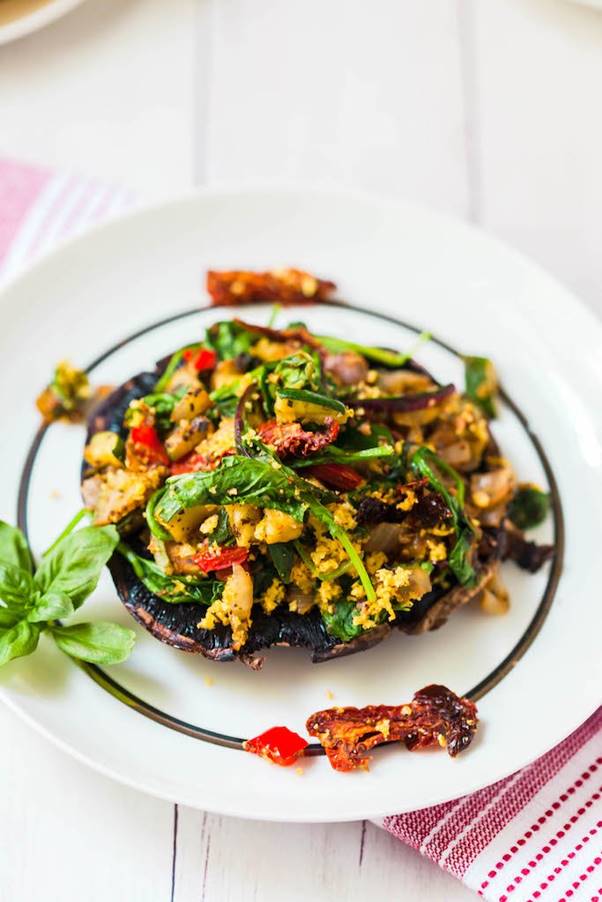 Vegan Grilled Stuffed Portobello Mushrooms