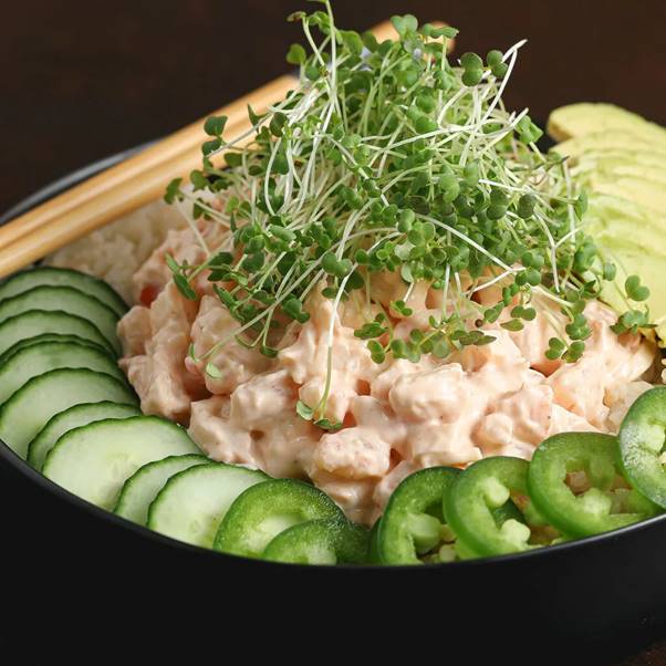 Deconstructed Sushi Bowls with Crispy Rice