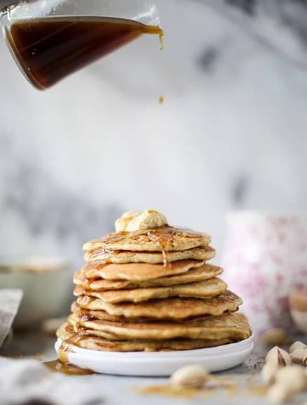 Pistachio Pancakes with Pistachio Butter